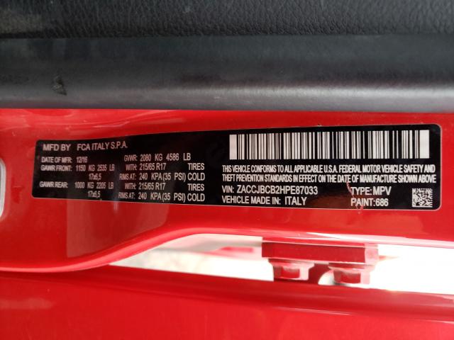 2017 JEEP RENEGADE T ZACCJBCB2HPE87033