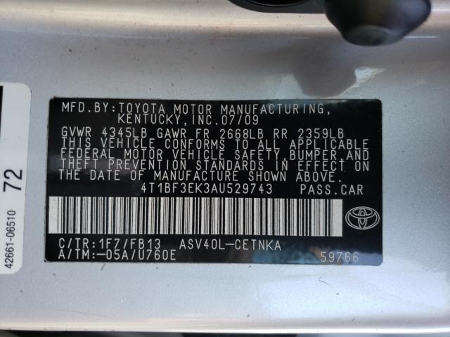 2010 TOYOTA CAMRY 4T1BF3EK3AU529743