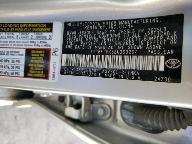 2014 TOYOTA CAMRY 4T1BF1FK5EU360267