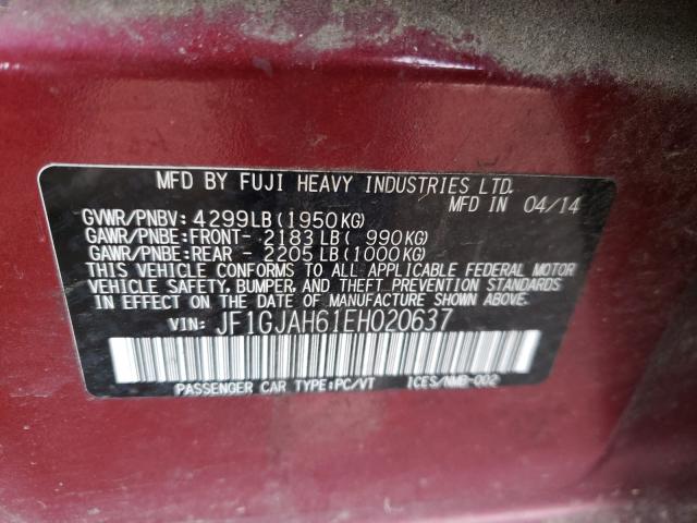 2014 SUBARU IMPREZA LI JF1GJAH61EH020637