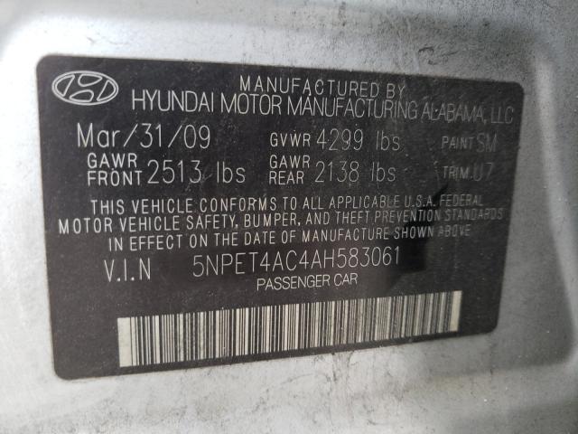 2010 HYUNDAI SONATA 5NPET4AC4AH583061