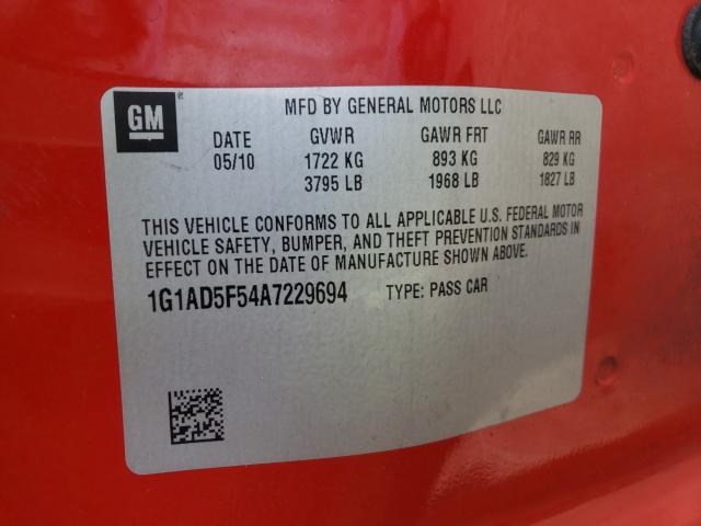 2010 CHEVROLET COBALT 1LT 1G1AD5F54A7229694