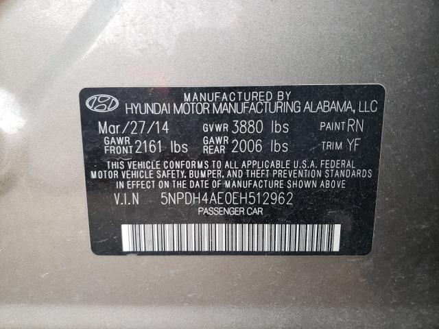 2014 HYUNDAI ELANTRA 5NPDH4AE0EH512962