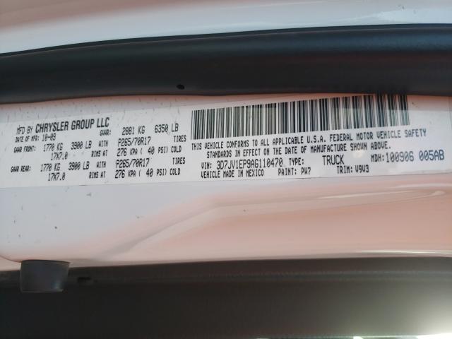 2010 DODGE RAM 3D7JV1EP9AG110470