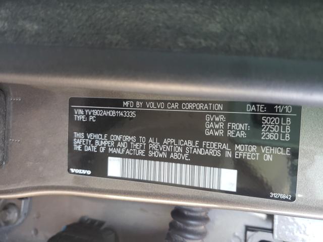 2011 VOLVO S80 T6 YV1902AH0B1143335