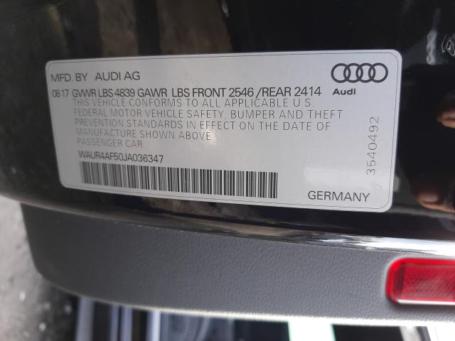 2018 AUDI S5 PRESTIG WAUR4AF50JA036347