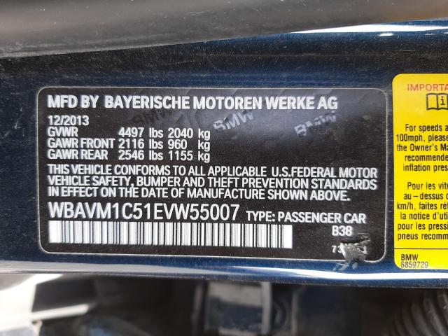 2014 BMW X1 SDRIVE2 WBAVM1C51EVW55007
