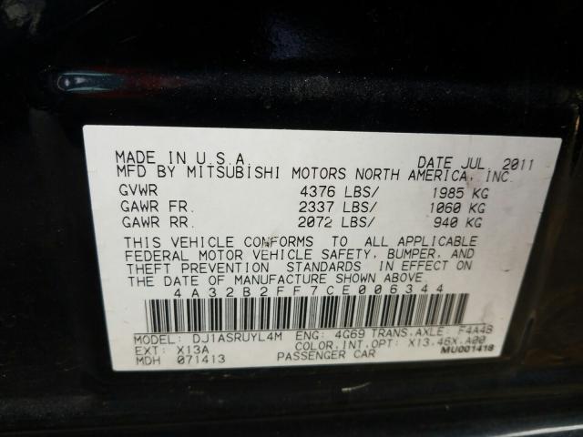 2012 MITSUBISHI GALANT FE 4A32B2FF7CE006344