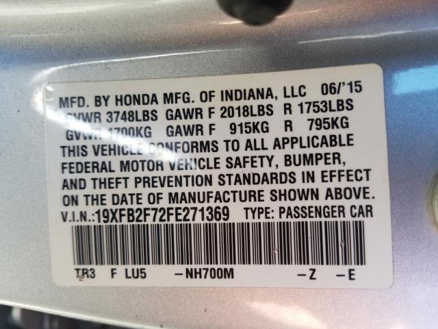 2015 HONDA CIVIC SE 19XFB2F72FE271369