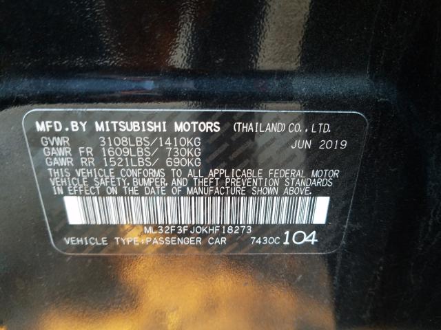 2019 MITSUBISHI MIRAGE G4 ML32F3FJ0KHF18273
