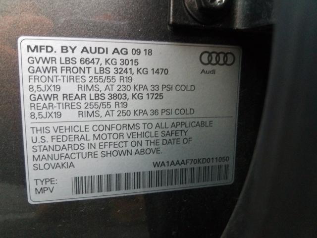 VIN WA1AAAF70KD011050 2019 Audi Q7, Premium no.10