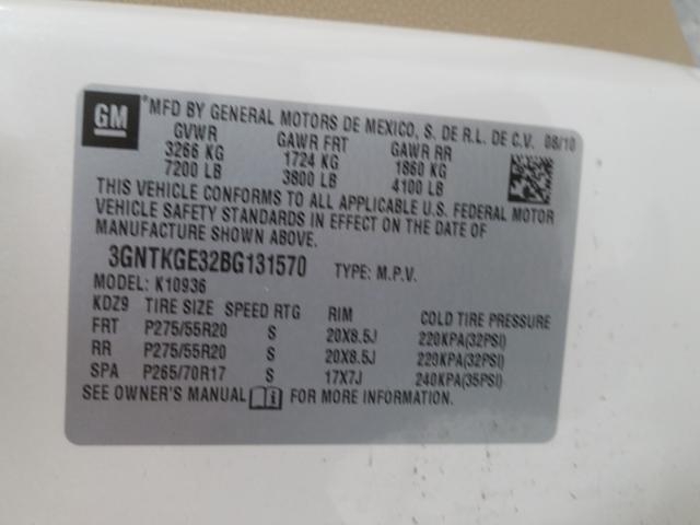 2011 CHEVROLET AVALANCHE 3GNTKGE32BG131570