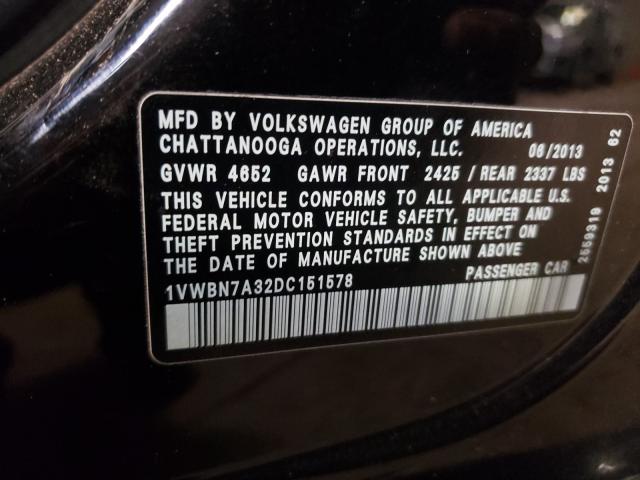 2013 VOLKSWAGEN PASSAT SE 1VWBN7A32DC151578