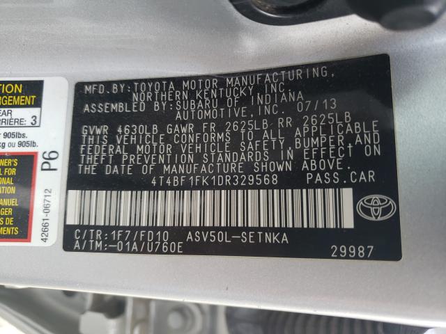 2013 TOYOTA CAMRY L 4T4BF1FK1DR329568