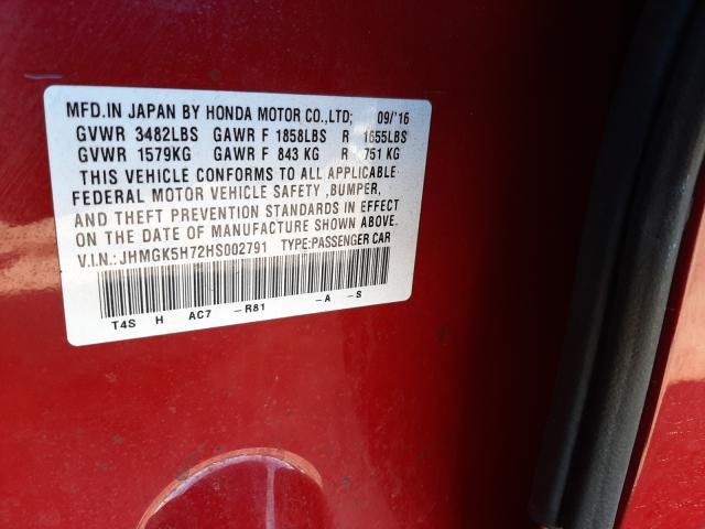 2017 HONDA FIT EX JHMGK5H72HS002791