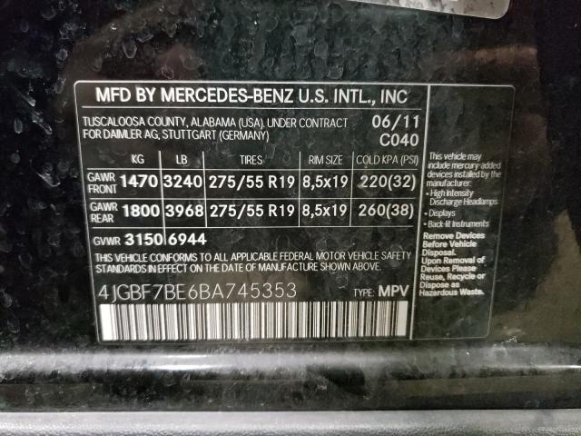 2011 MERCEDES-BENZ GL 450 4MA 4JGBF7BE6BA745353