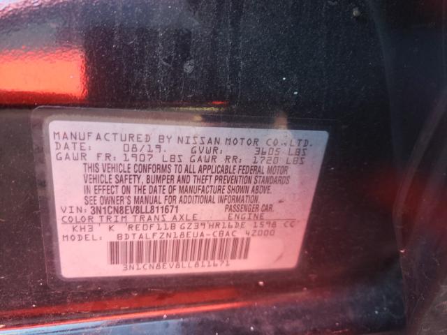 2020 NISSAN VERSA SV 3N1CN8EV8LL811671