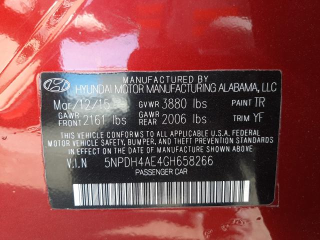 2016 HYUNDAI ELANTRA 5NPDH4AE4GH658266