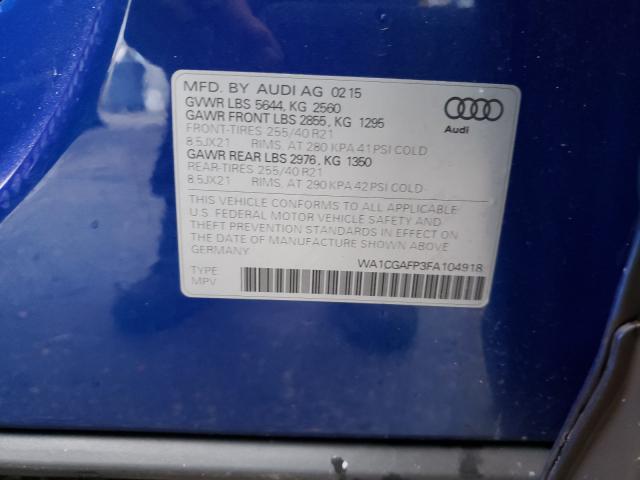 2015 AUDI SQ5 PREMIU WA1CGAFP3FA104918
