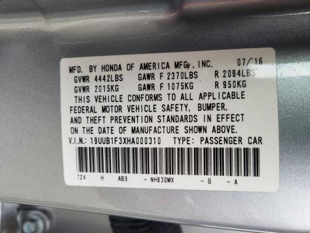 2017 ACURA TLX 19UUB1F3XHA000310