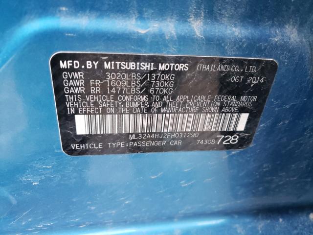 2015 MITSUBISHI MIRAGE ES ML32A4HJ2FH031290