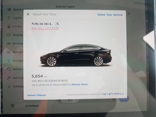 2019 TESLA MODEL 3 5YJ3E1EB1KF413693