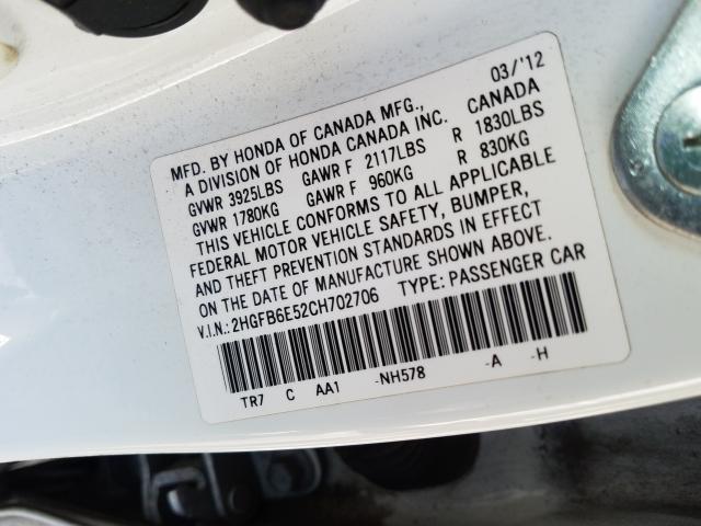 2012 HONDA CIVIC SI 2HGFB6E52CH702706
