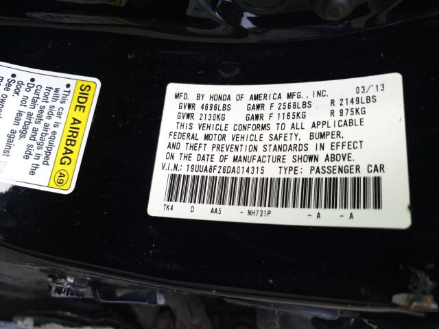 2013 ACURA TL 19UUA8F26DA014315