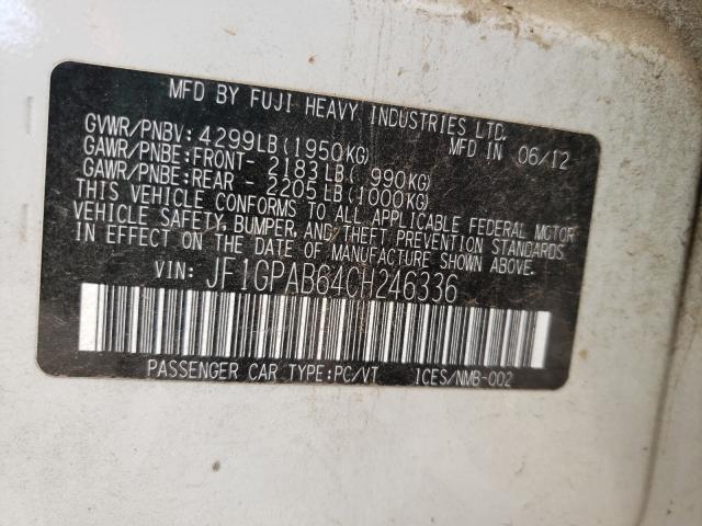 2012 SUBARU IMPREZA PR JF1GPAB64CH246336