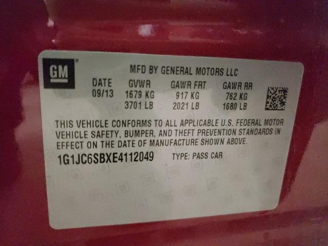 2014 CHEVROLET SONIC LT 1G1JC6SBXE4112049