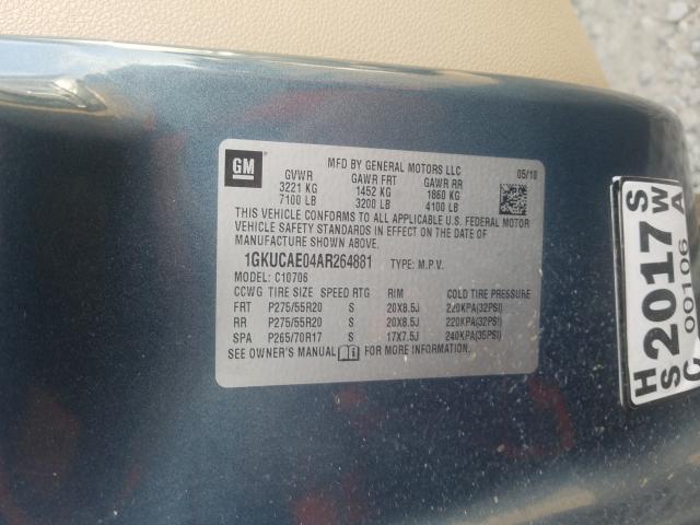 2010 GMC YUKON SLE 1GKUCAE04AR264881
