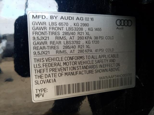2017 AUDI Q7 PRESTIG WA1VAAF74HD009781