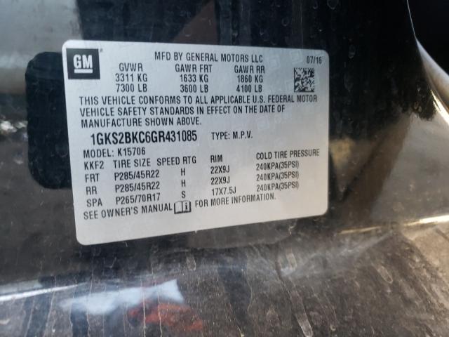 2016 GMC YUKON SLT 1GKS2BKC6GR431085