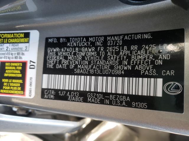 2020 LEXUS ES 350 58ADZ1B13LU070984