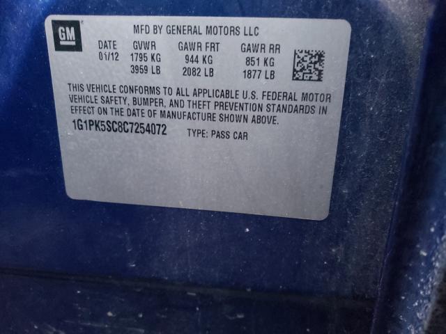 2012 CHEVROLET CRUZE ECO 1G1PK5SC8C7254072
