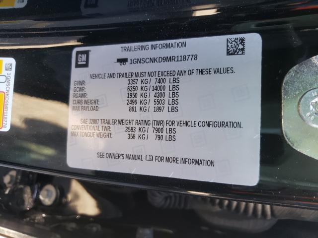 2021 CHEVROLET TAHOE C150 1GNSCNKD9MR118778
