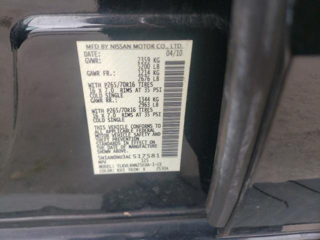2010 NISSAN XTERRA OFF 5N1AN0NU3AC517581