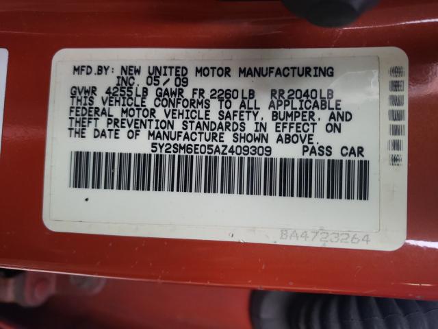 2010 PONTIAC VIBE 5Y2SM6E05AZ409309