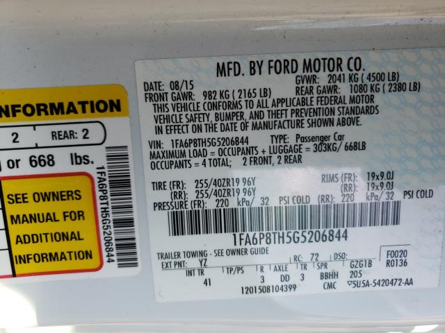 2016 FORD MUSTANG - 1FA6P8TH5G5206844
