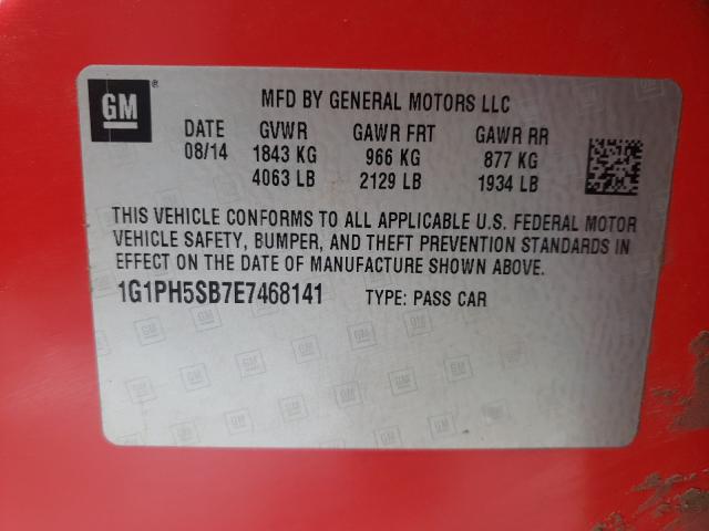 2014 CHEVROLET CRUZE ECO 1G1PH5SB7E7468141
