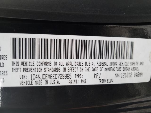 2014 JEEP COMPASS LA 1C4NJCEA6ED729965