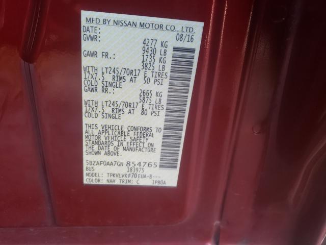 2016 NISSAN NV 3500 S 5BZAF0AA7GN854765