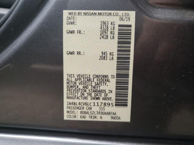2020 NISSAN ALTIMA SR 1N4BL4CV6LC117895