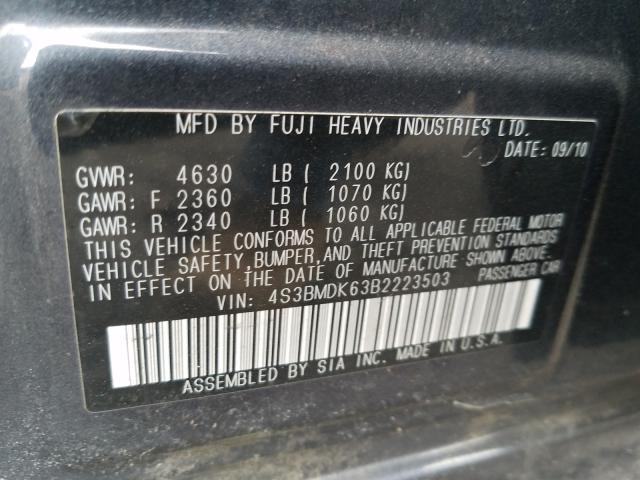 2011 SUBARU LEGACY 3.6 4S3BMDK63B2223503