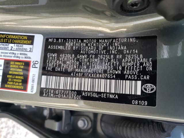 2014 TOYOTA LE 4T4BF1FKXER407654