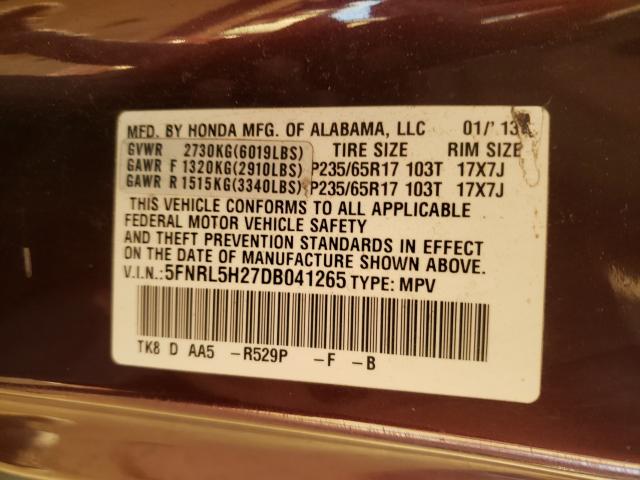 2013 HONDA ODYSSEY LX 5FNRL5H27DB041265