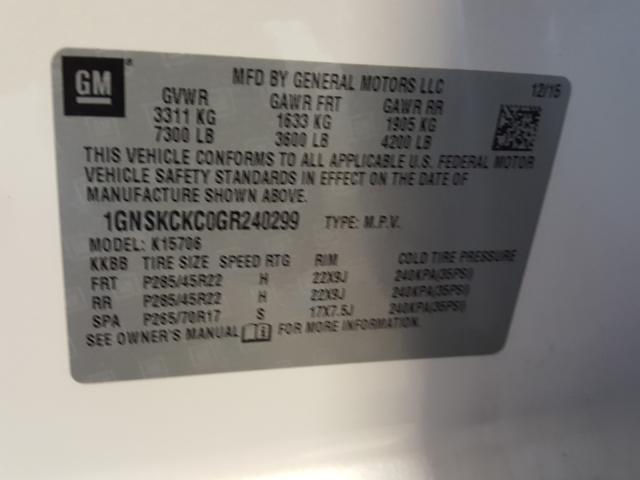 2016 CHEVROLET TAHOE K150 1GNSKCKC0GR240299