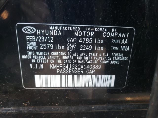 2012 HYUNDAI AZERA GLS KMHFG4JG2CA140389