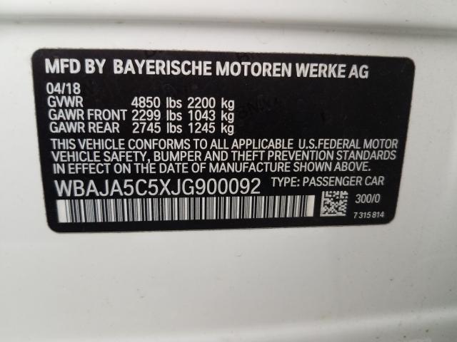 2018 BMW 530 I WBAJA5C5XJG900092