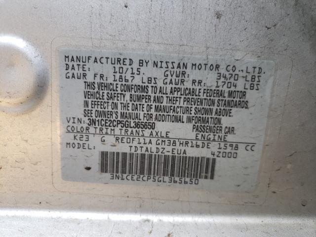 2016 NISSAN VERSA NOTE - 3N1CE2CP5GL365650